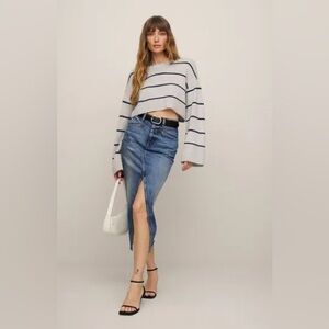 NWOT Reformation Jagger Denim Midi-Skirt